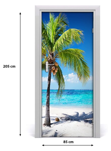 Autocolante pentru usi plaja tropicala