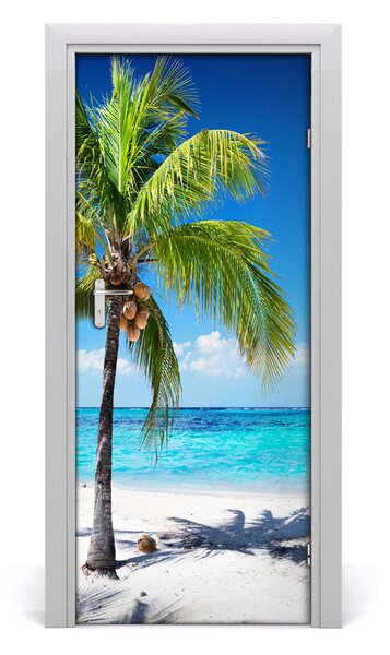 Autocolante pentru usi plaja tropicala