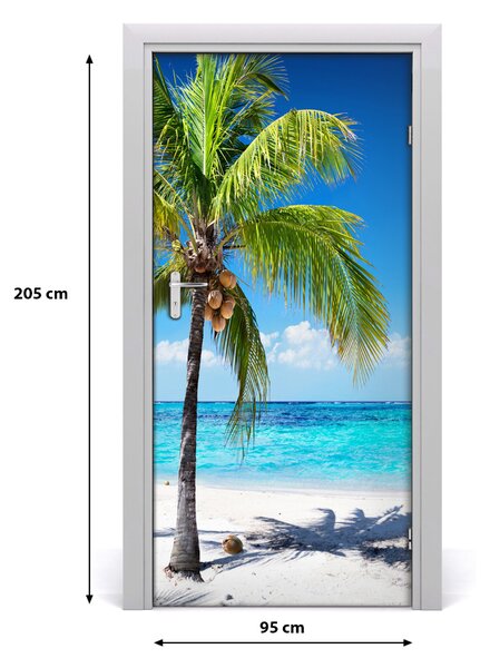 Autocolante pentru usi plaja tropicala