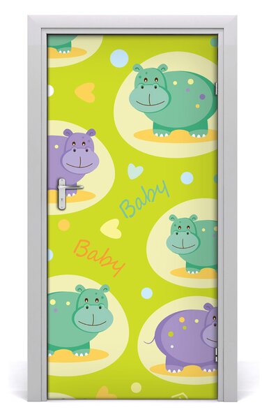 Autocolante pentru usi de perete Hippo