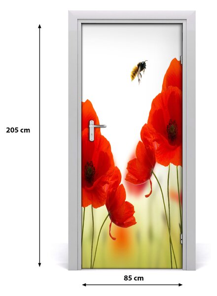 Autocolante pentru usi wildflowers maci