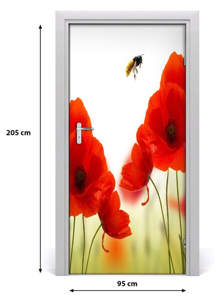 Autocolante pentru usi wildflowers maci