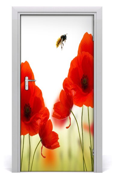 Autocolante pentru usi wildflowers maci