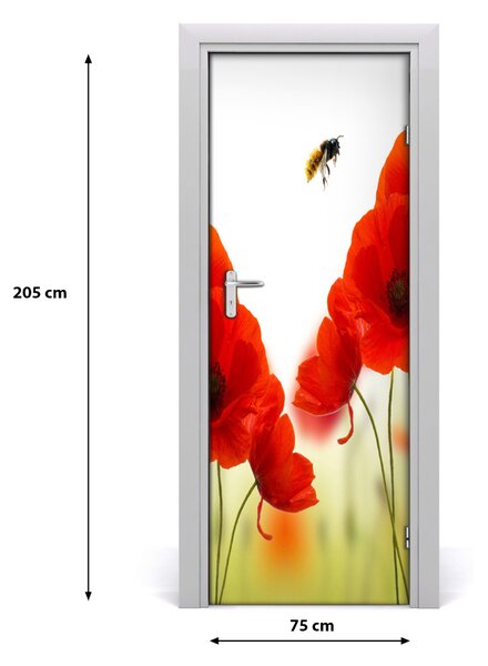Autocolante pentru usi wildflowers maci