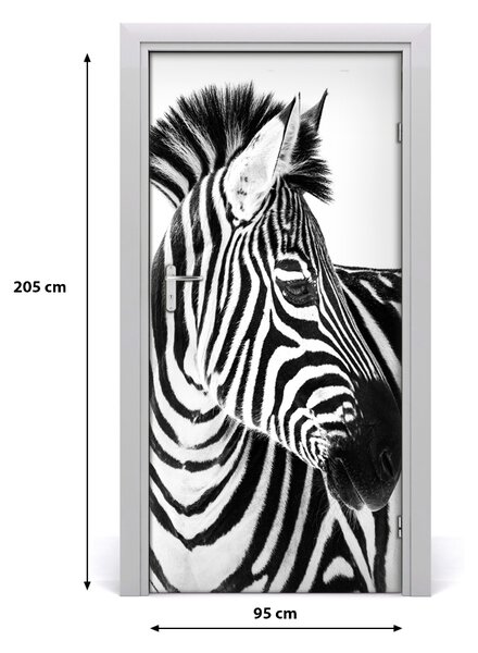 Autocolante pentru usi Zebra în zăpadă