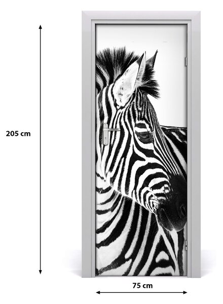 Autocolante pentru usi Zebra în zăpadă