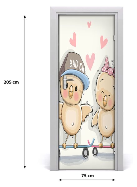 Autocolante pentru usi Autocolant Pui DOOR adeziv skateboard