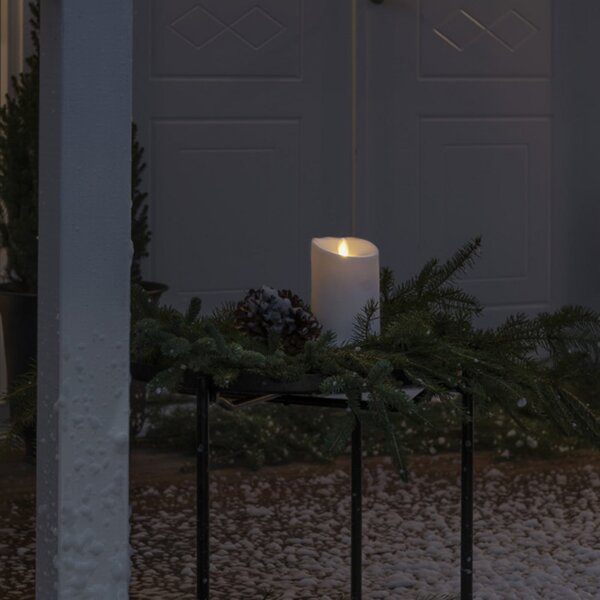 Konstsmide Christmas Lumânare decorativă cu LED-uri IP44 alb-cremă topit 18,4 cm, Bej, Plastic
