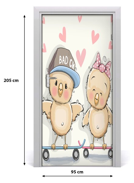 Autocolante pentru usi Autocolant Pui DOOR adeziv skateboard