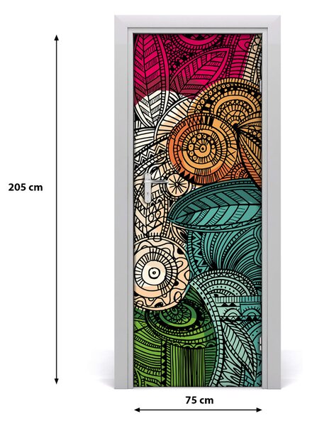 Autocolante pentru usi pene abstracte