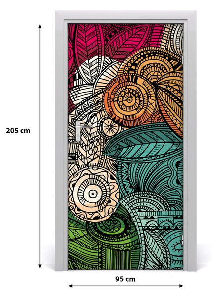 Autocolante pentru usi pene abstracte