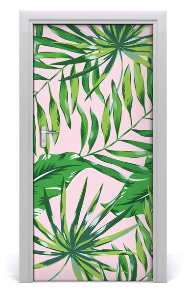 Autocolante pentru usi frunze tropicale