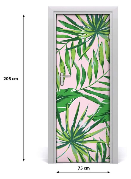Autocolante pentru usi frunze tropicale