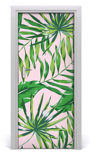 Autocolante pentru usi frunze tropicale
