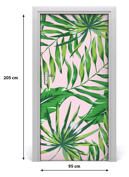 Autocolante pentru usi frunze tropicale