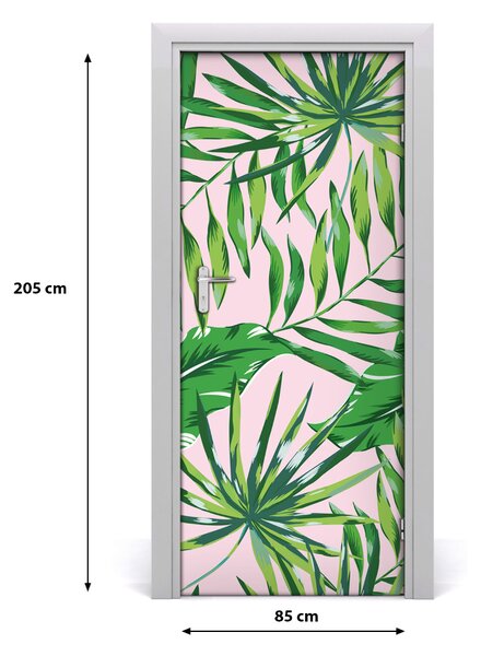 Autocolante pentru usi frunze tropicale