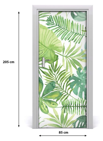 Autocolante pentru usi frunze tropicale