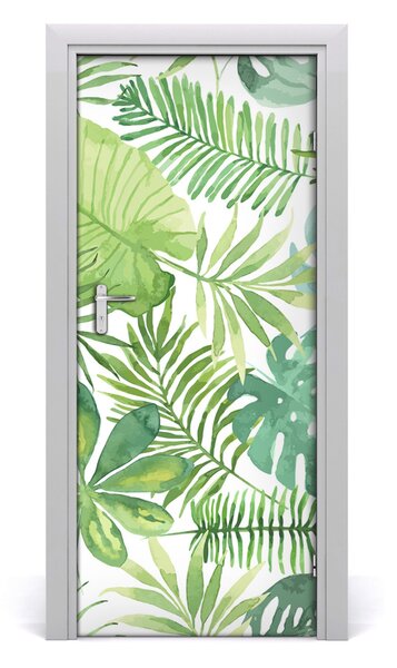 Autocolante pentru usi frunze tropicale
