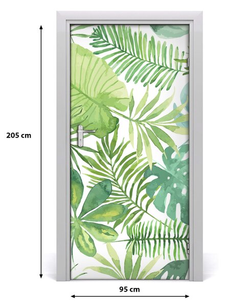 Autocolante pentru usi frunze tropicale