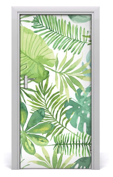 Autocolante pentru usi frunze tropicale