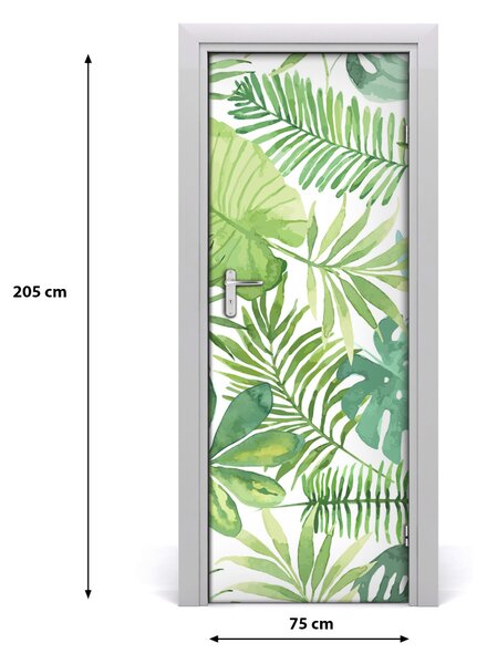 Autocolante pentru usi frunze tropicale