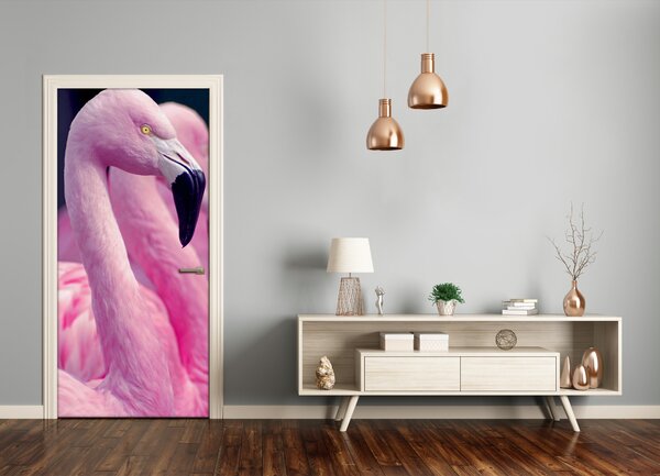 Autocolante pentru usi perete Flamingos