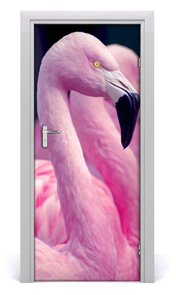 Autocolante pentru usi perete Flamingos