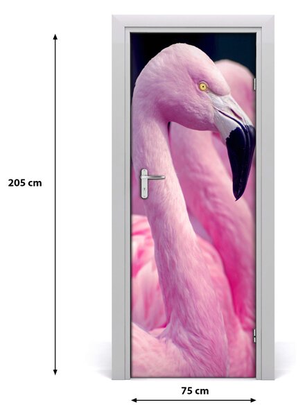 Autocolante pentru usi perete Flamingos