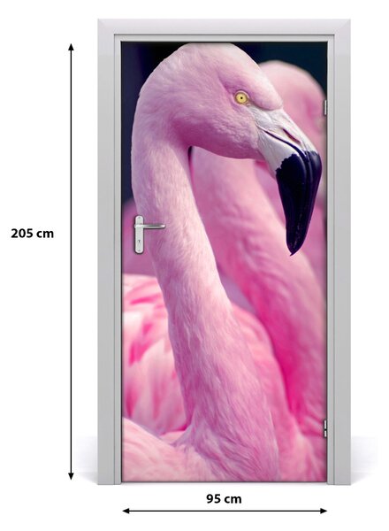 Autocolante pentru usi perete Flamingos