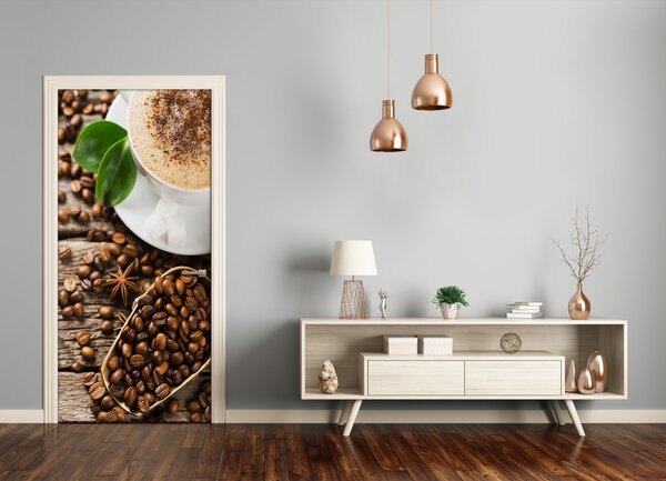 Autocolante pentru usi Furnir imagini de fundal adezive uși de cafea