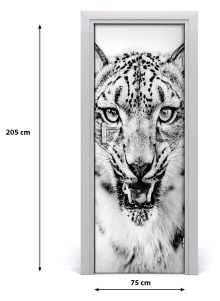 Autocolante pentru usi leopard de zăpadă