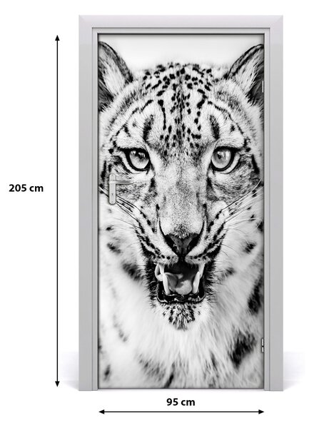 Autocolante pentru usi leopard de zăpadă
