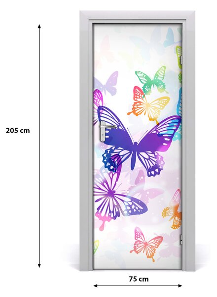 Autocolante pentru usi fluturi colorat