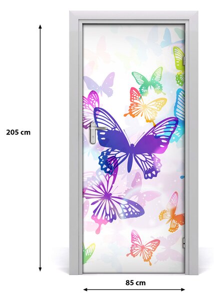 Autocolante pentru usi fluturi colorat