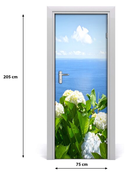 Autocolante pentru usi hortensie mare