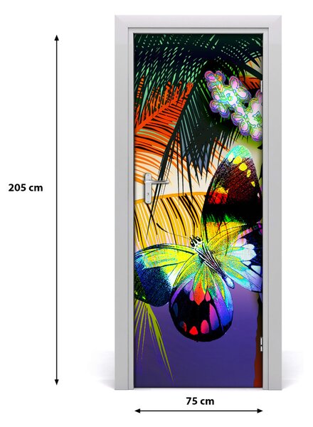 Autocolante pentru usi flori colorate