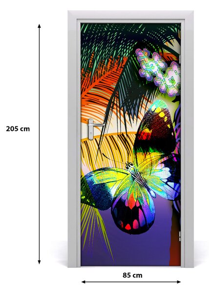 Autocolante pentru usi flori colorate