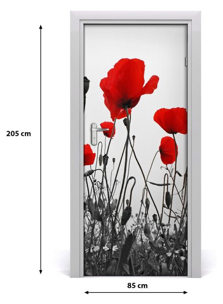 Autocolante pentru usi wildflowers maci