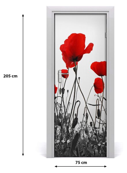 Autocolante pentru usi wildflowers maci