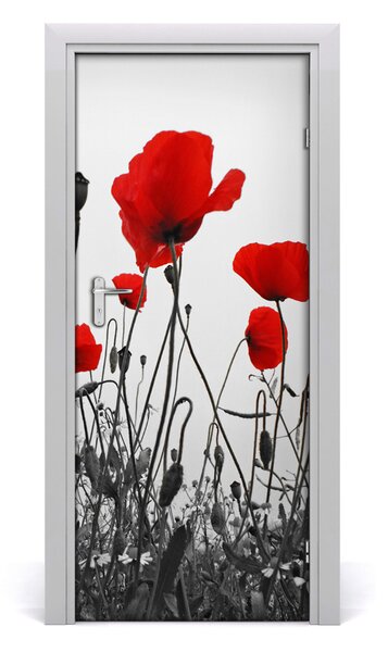 Autocolante pentru usi wildflowers maci