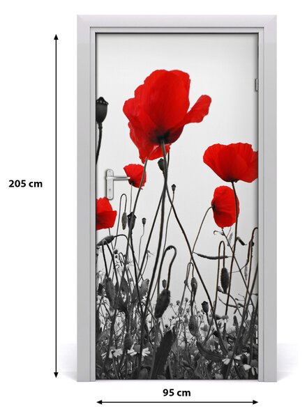 Autocolante pentru usi wildflowers maci