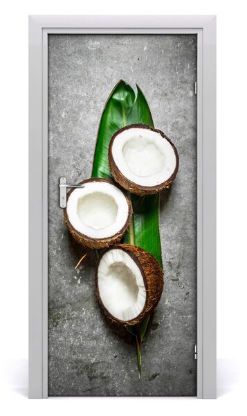 Autocolante pentru usi Pe frunze de nucă de cocos