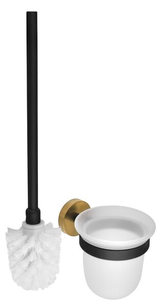 Sapho Sapho, perie de toaletă LARISSA, sticlă mată, negru/auriu mat, WS008BG