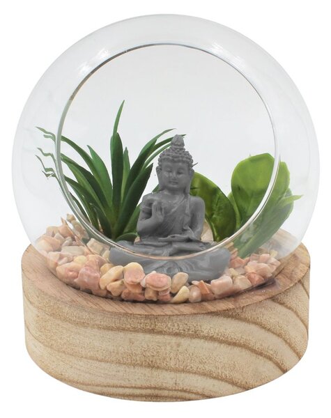 Glob decorativ sticlă cu Buddha 12cm