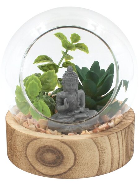 Glob decorativ sticlă Buddha plante 12cm