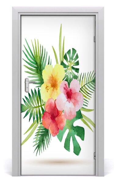 Autocolante pentru usi flori Hawaii
