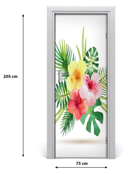Autocolante pentru usi flori Hawaii