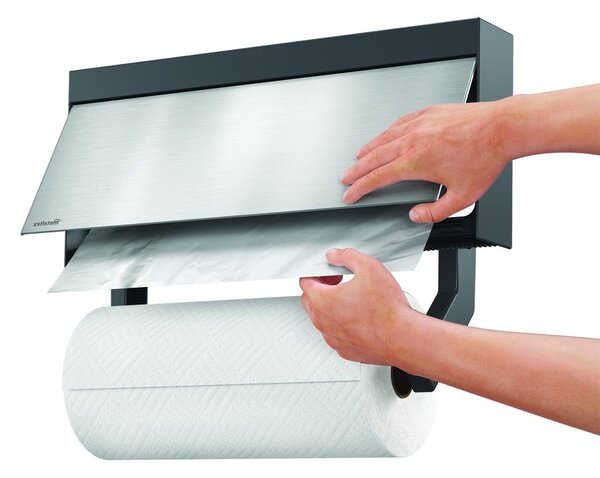 Suport de perete pentru prosoape de hârtie și folii de bucătărie Metaltex Tango Inox