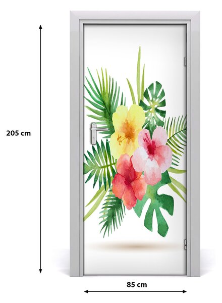 Autocolante pentru usi flori Hawaii