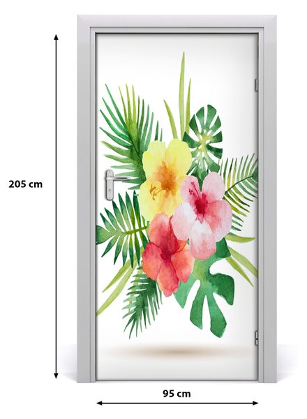 Autocolante pentru usi flori Hawaii